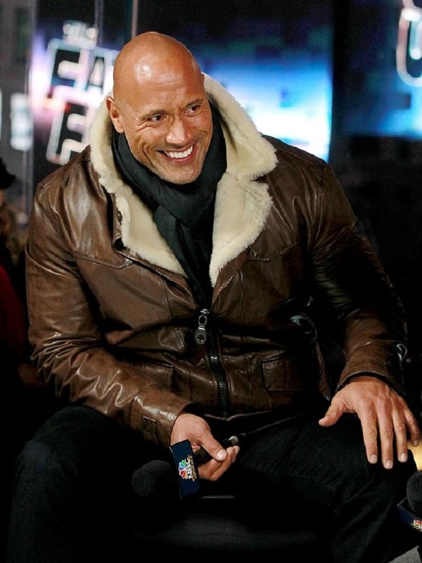 Fast & Furious 8 2017 Dwayne Johnson Leather Jacket