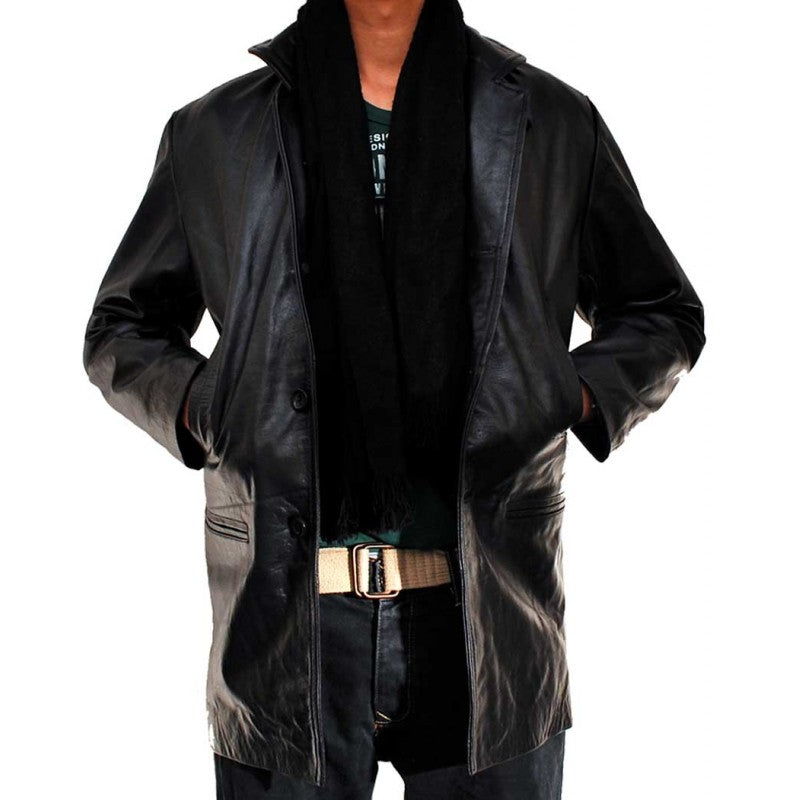 Max Payne Mark Wahlberg Black Leather Coat