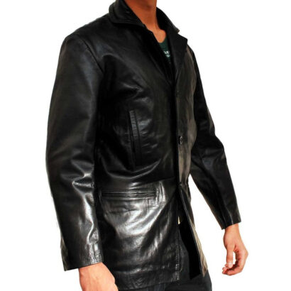 Max Payne Mark Wahlberg Black Leather Coat