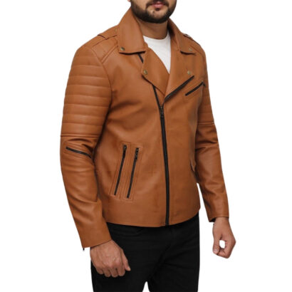 Men's Brown Biker Leather Jacket