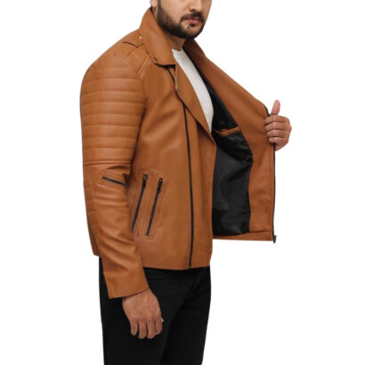 Men's Brown Biker Leather Jacket