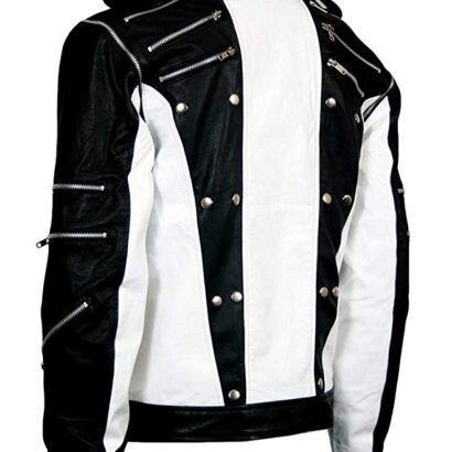 Michael Jackson MJ Pepsi Commercial Ad Black White Vintage Men's Leather Jacket