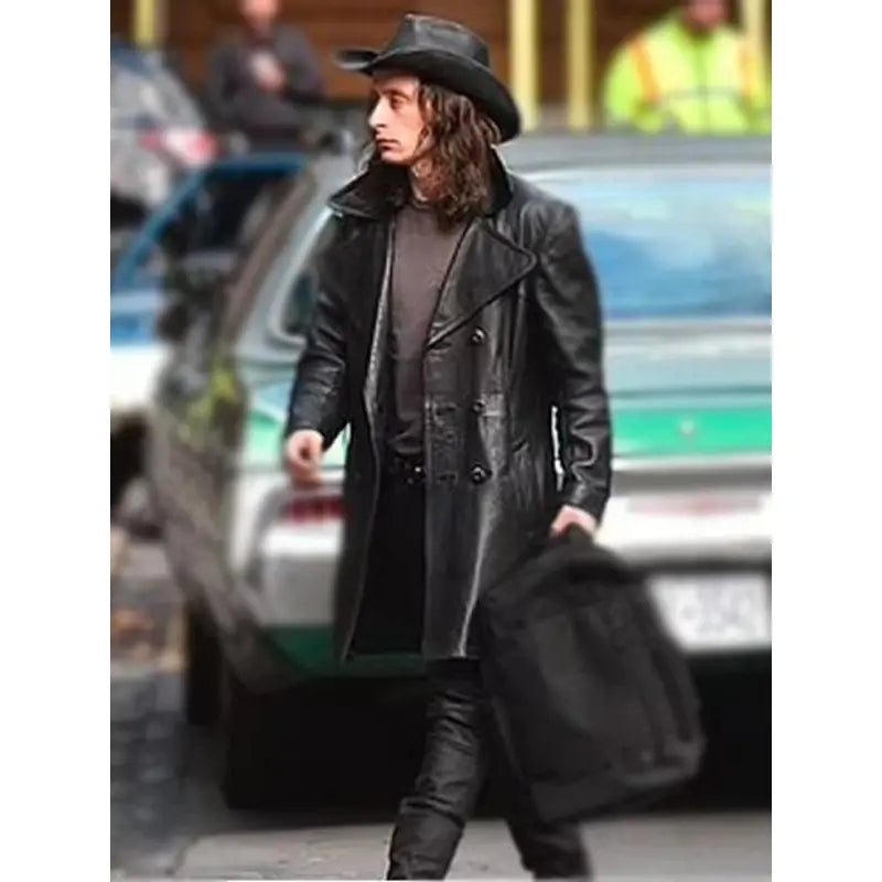 Black 5lbs Of Pressure Rory Culkin Leather Coat