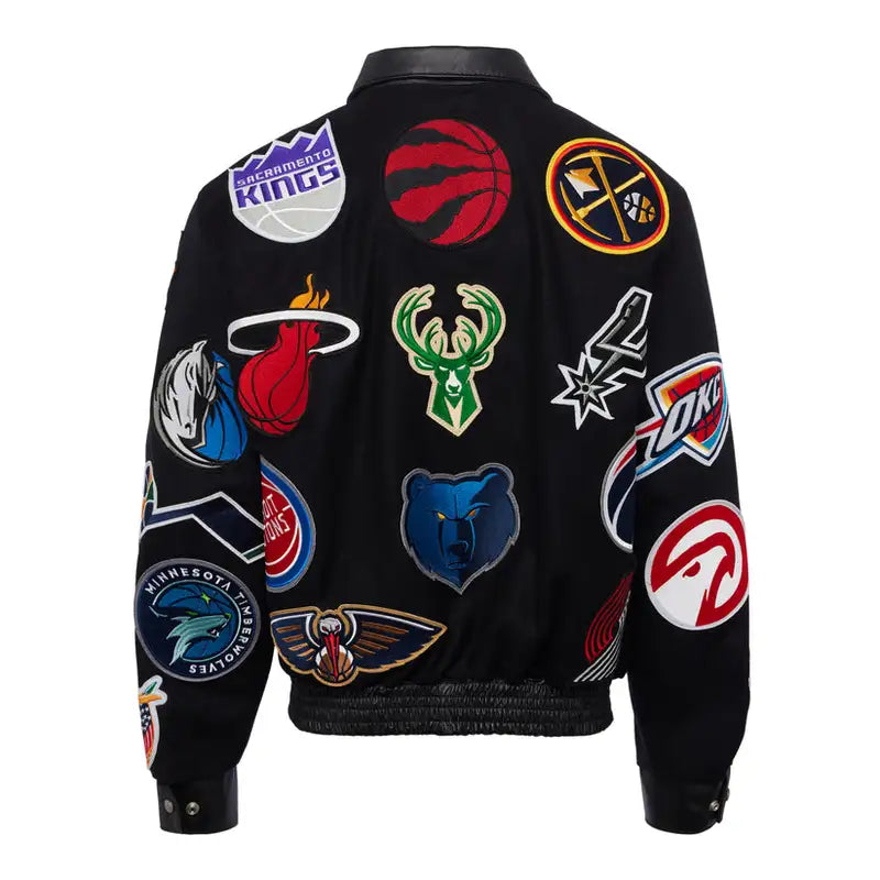NBA Collage Black Varsity Jacket