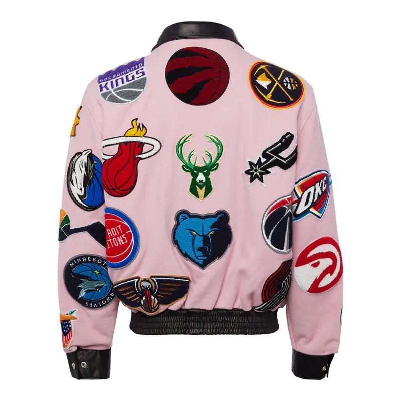 NBA Collage Pink Varsity Jacket