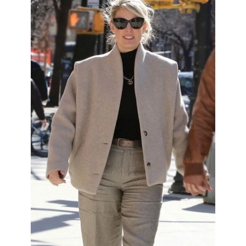 Beige Ordinary Angels Hilary Swank Jacket