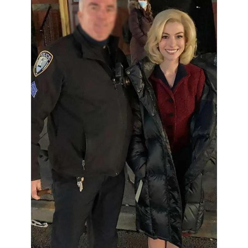 Eileen Anne Hathaway Black Puffer Coat