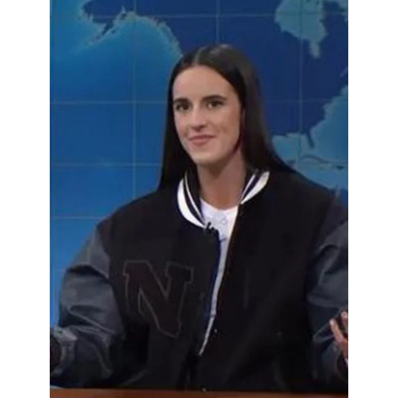 Caitlin Clark SNL Varsity Black Jacket