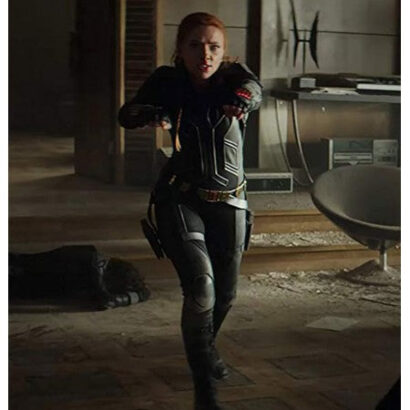 Black Widow 2021 Black Leather Jacket