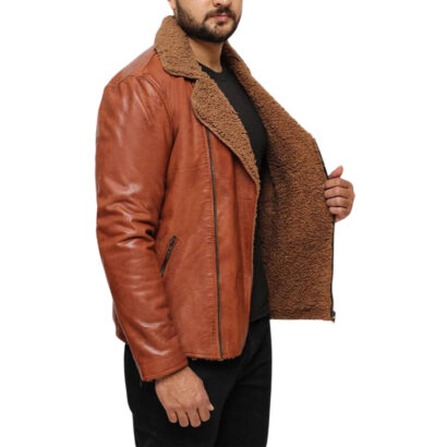 Brown Shearling Leather Jacket