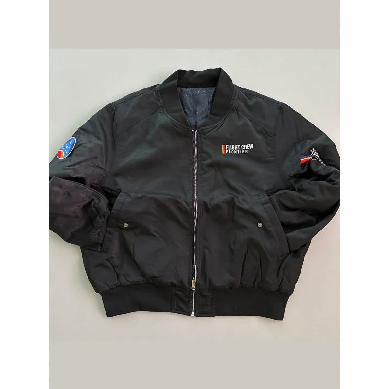 Black Starfield Flight Crew Bomber Jacket