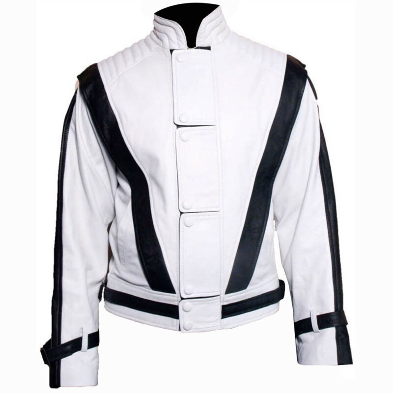 Michael Jackson Thriller White Leather Jacket