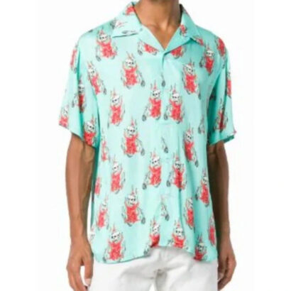 Curb Your Enthusiasm S12 Leon Fire Skull Print Shirt