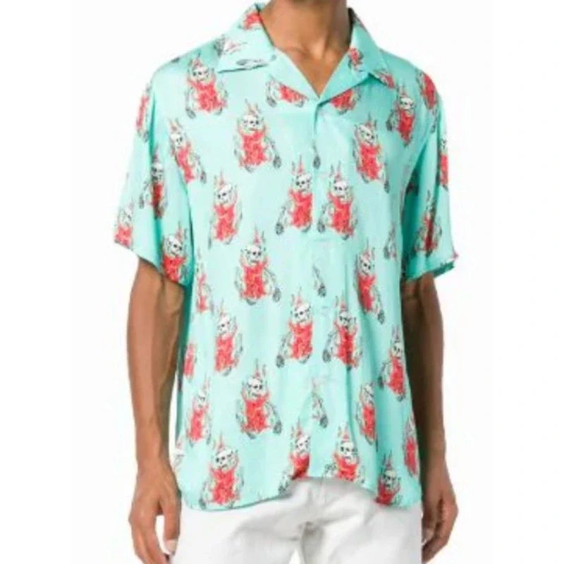 Curb Your Enthusiasm S12 Leon Fire Skull Print Shirt