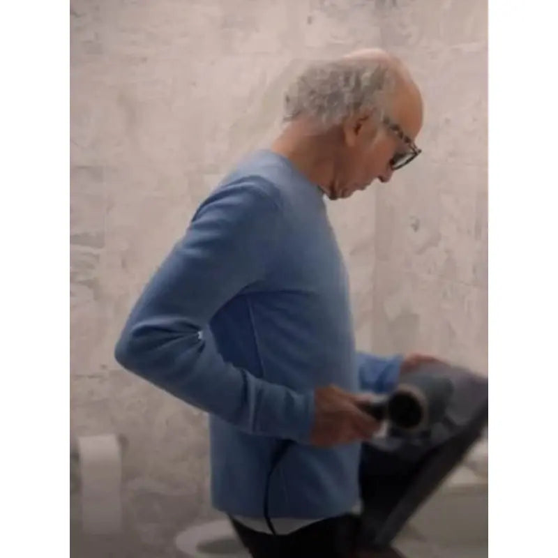 Curb Your Enthusiasm S12 Larry David Light Blue Sweater
