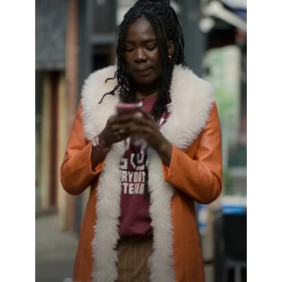 Dead Hot 2024 Jess Orange Leather Shearling Coat