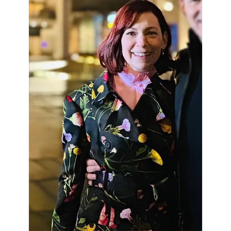 Carrie Preston Elsbeth 2024 Floral Trench Coat