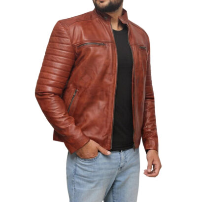 Men's Tan Brown Leather Jacket