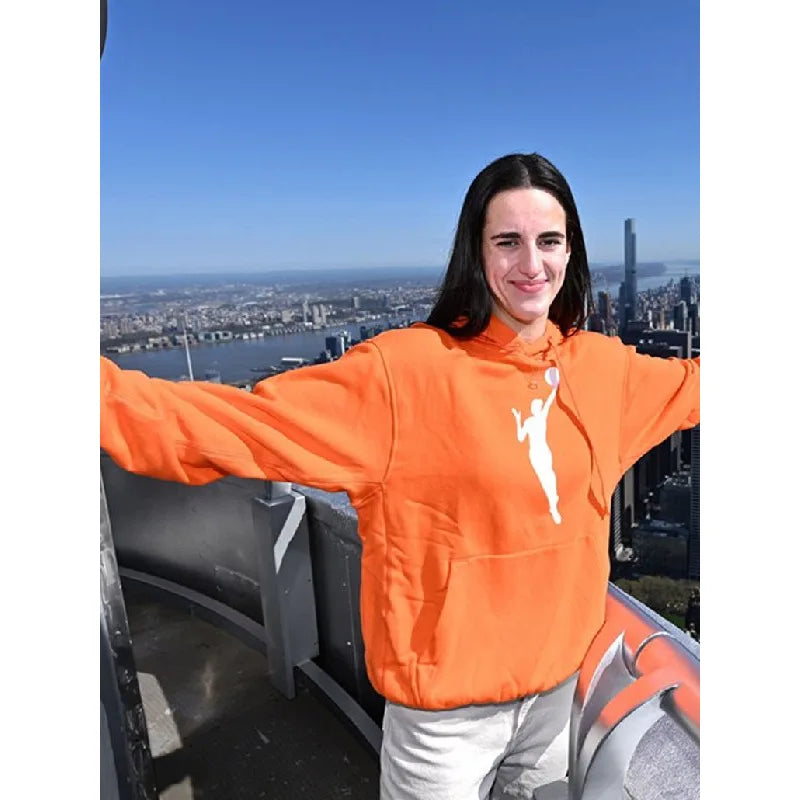 Caitlin Clark Empire State Building Orange Hoodie