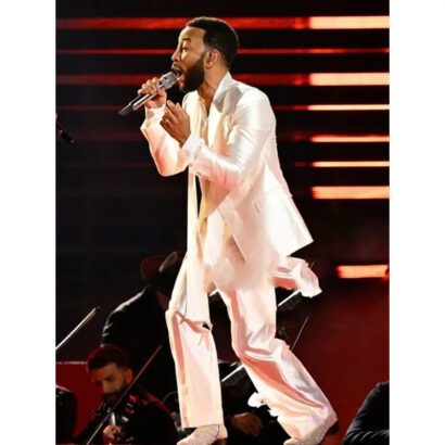 John Legend The Voice Season 25 White Silk Suit