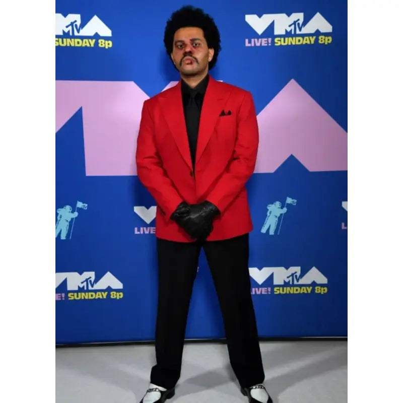 The Weeknd Red and Black Suit