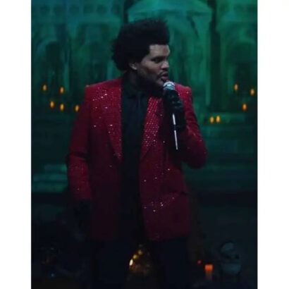 The Weeknd Save Your Tears Red Coat