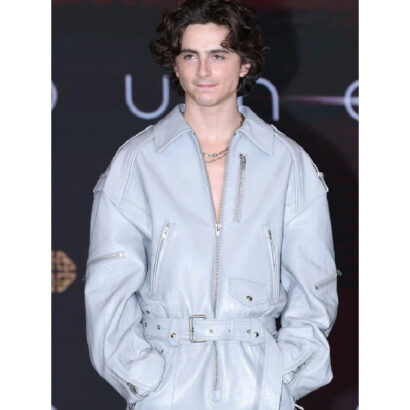 Timothée Chalamet Dune Part Two press conference Gray Jumpsuit