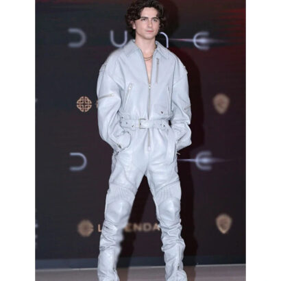 Timothée Chalamet Dune Part Two press conference Gray Jumpsuit
