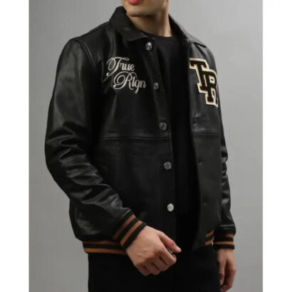 True Religion Black Leather Jacket