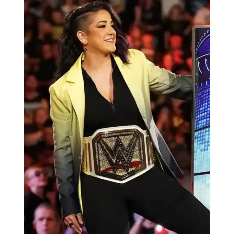 WWE Smackdown Bayley Tie Dye Yellow and Black Blazer