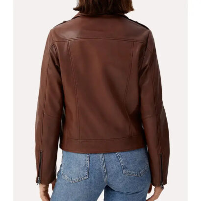 Women Brown Motorcycle Leather Jacket