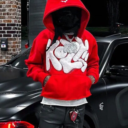 Y2k Kozy Red Pullover Red Hoodie