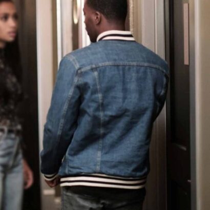 All American Daniel Ezra Blue Denim Bomber Jacket