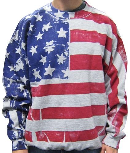 American Flag Neck Sweatshirt