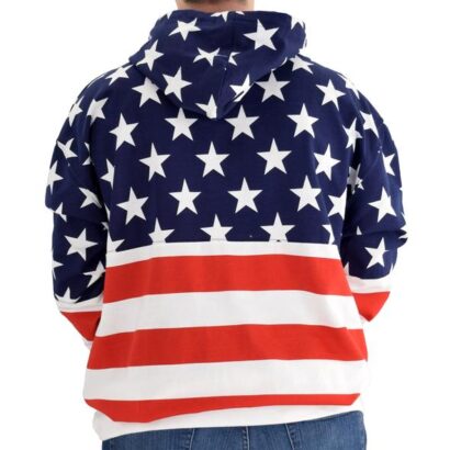 American Flag Patriotic Stars Navy Hoodie Sweater