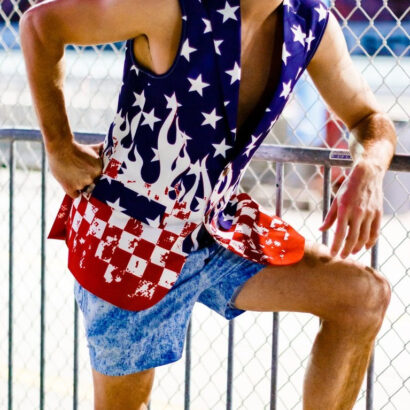 American Flag Sleeveless Blazer