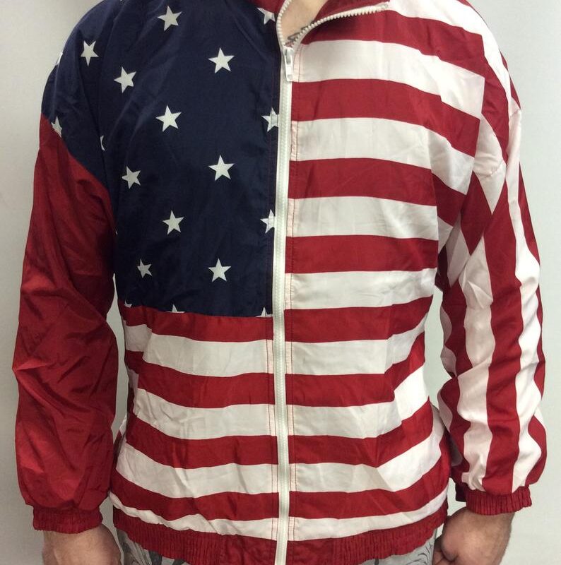 American Flag Stars & Stripes Windbreaker Nylon Jacket