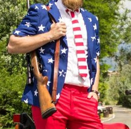 American Flag Summer Suit Blazer