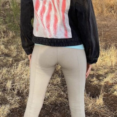 American Flag Upcycled Black Denim Jacket