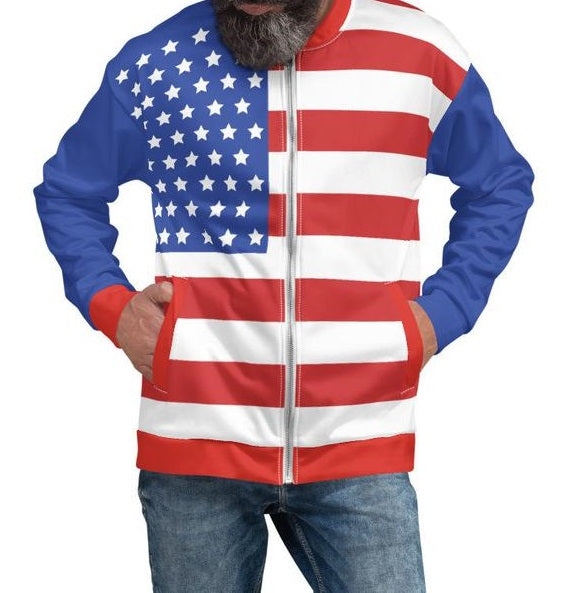 American Flag Zip Up Jacket