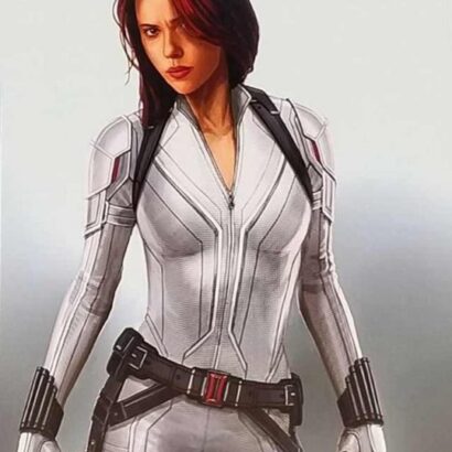 Natasha Romanoff White Leather Jacket