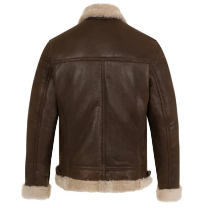 Brown Sheepskin Shearling Leather Jacket For Men