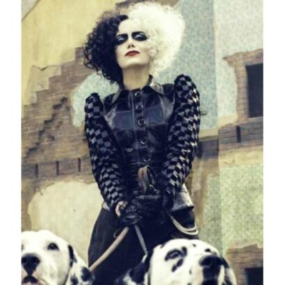 Emma Stone Cruella Deville Black Leather Jacket