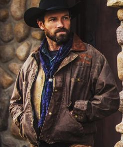Ian Bohen Yellowstone Ryan Brown Leather Jacket
