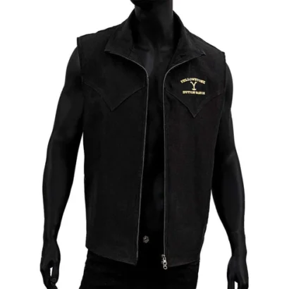 Yellowstone John Dutton Black Wool Vest