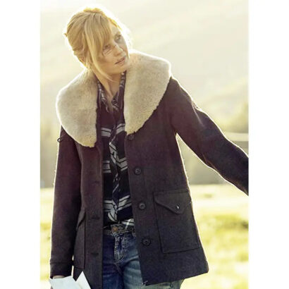Yellowstone Beth Dutton Shearling Wool Coat