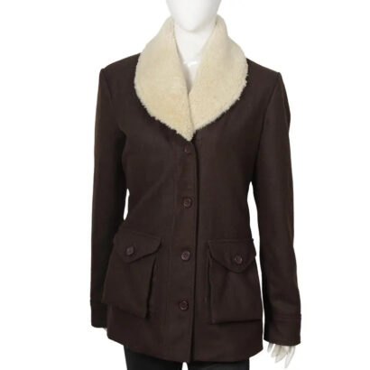 Yellowstone Beth Dutton Shearling Wool Coat