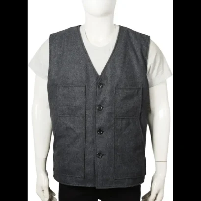 John Dutton Grey Wool Vest