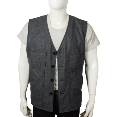 John Dutton Grey Wool Vest