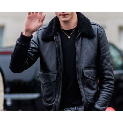 Lucky Blue Smith Black Leather Jacket
